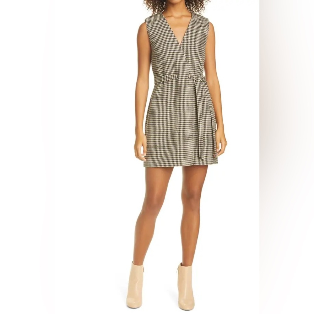 Club Monaco Herringbone Pattern Faux Wrap Dress